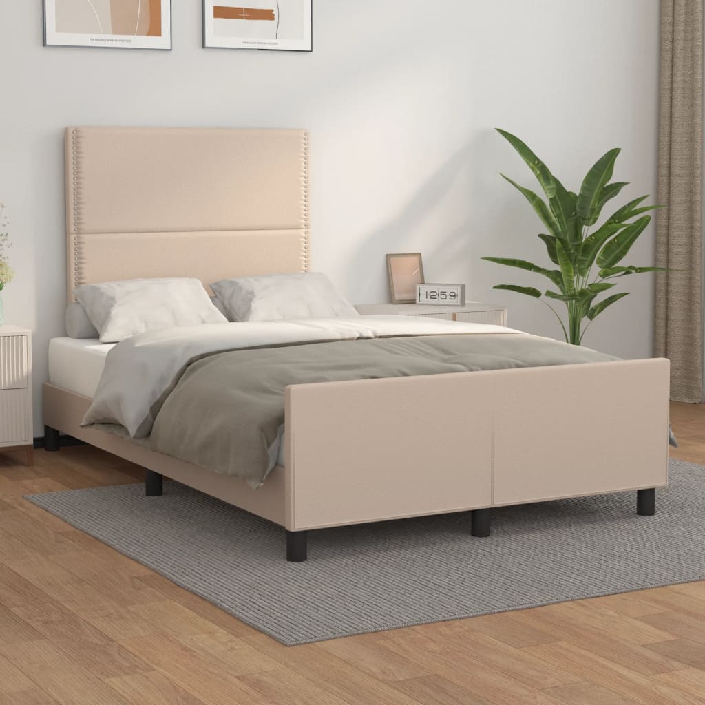 Bettgestell ohne Matratze Cappuccino-Braun 120x190cm Kunstleder