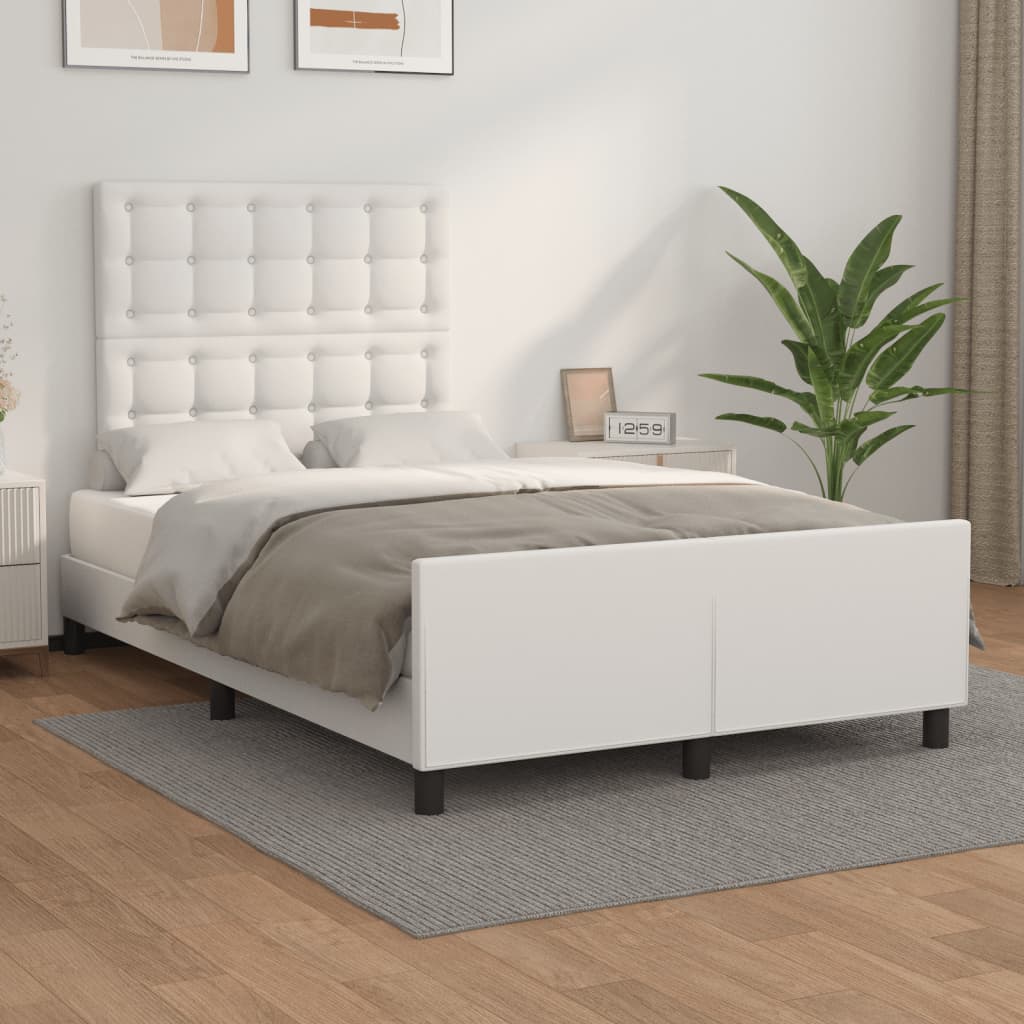 Bettgestell ohne Matratze Weiß 120x190 cm Kunstleder