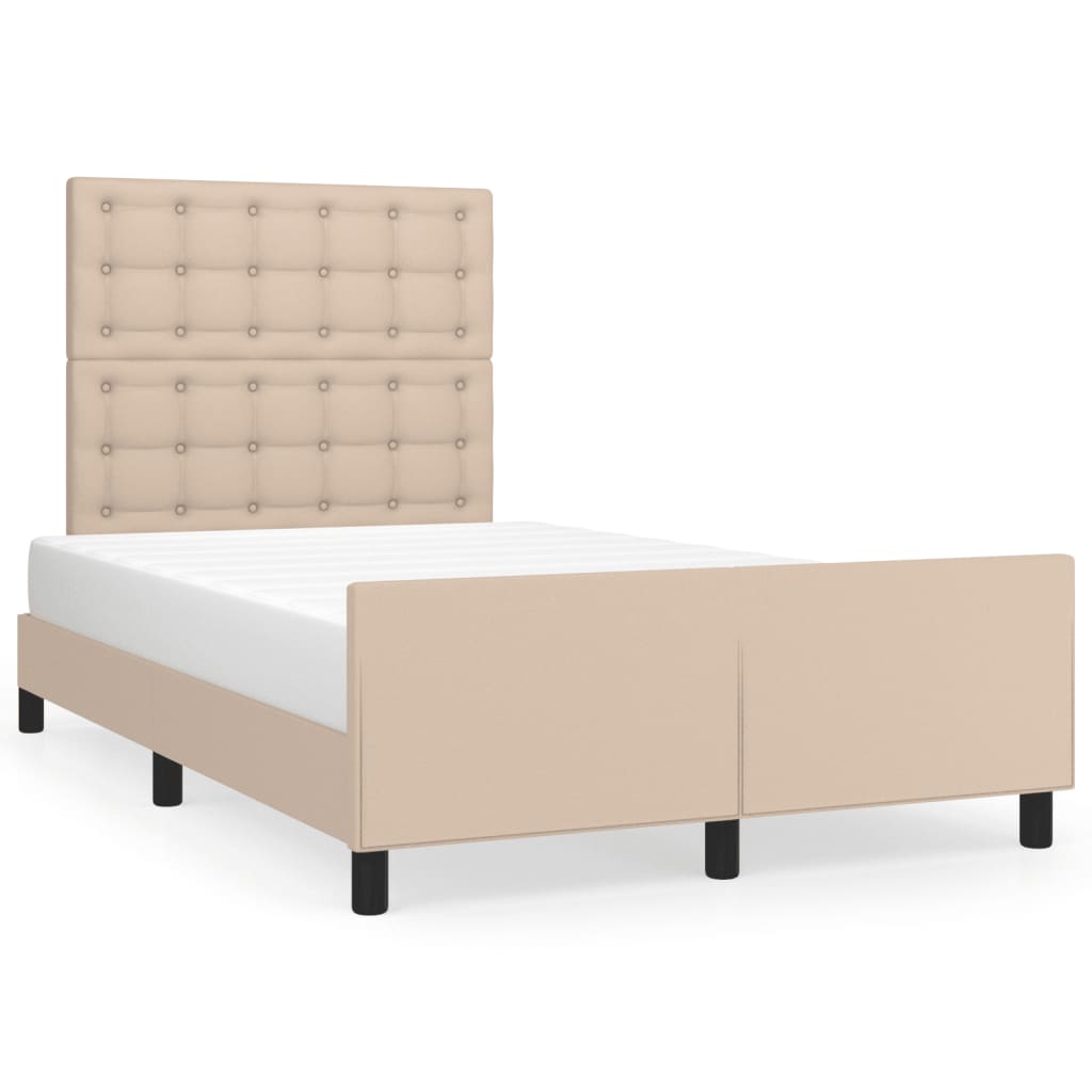 Bettgestell ohne Matratze Cappuccino-Braun 120x190cm Kunstleder