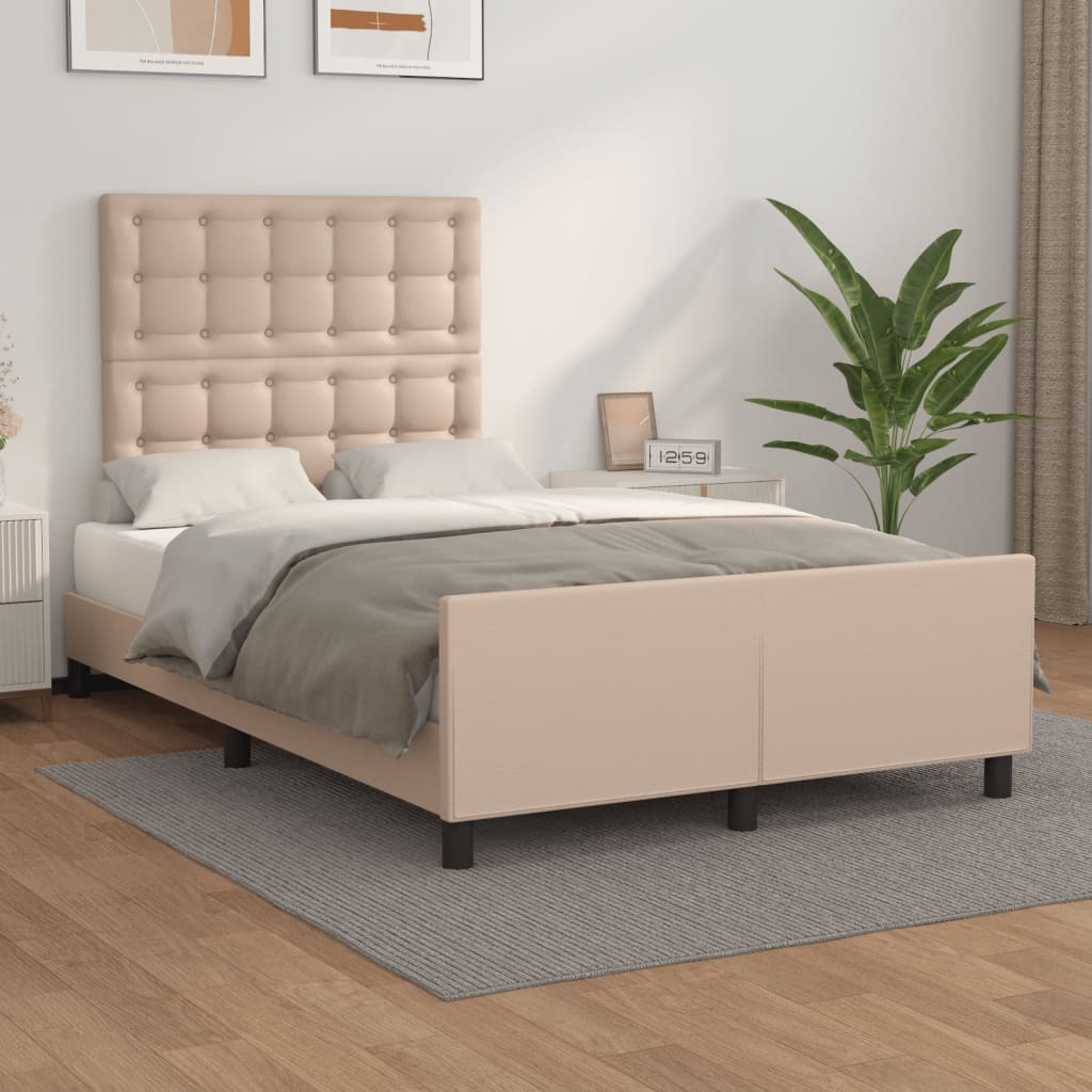 Bettgestell ohne Matratze Cappuccino-Braun 120x190cm Kunstleder