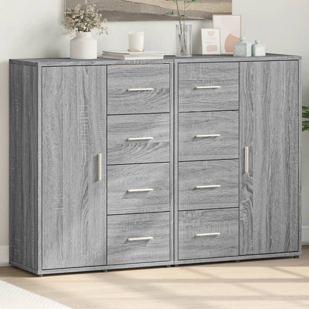 Sideboards 2 pcs. Grey Sonoma 60x31x84 cm wood-based material