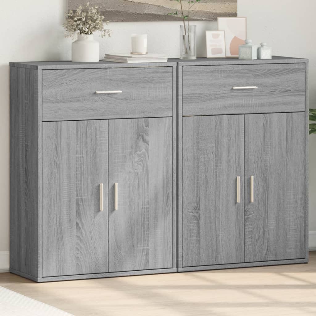 Sideboards 2 pcs. Grey Sonoma 60x30x84 cm wood-based material