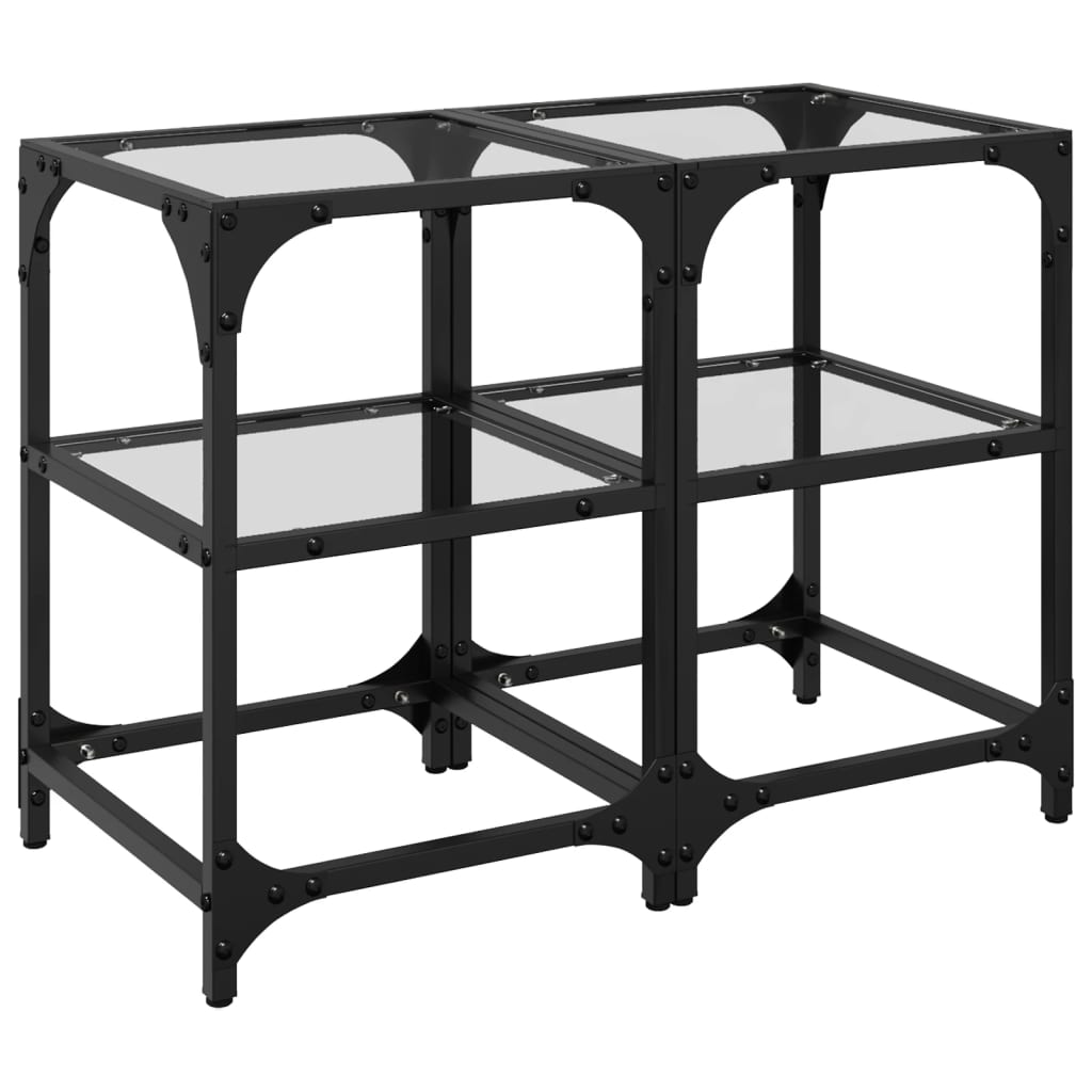 Coffee tables with glass top 2 pcs. Transparent 30x30x45 cm steel