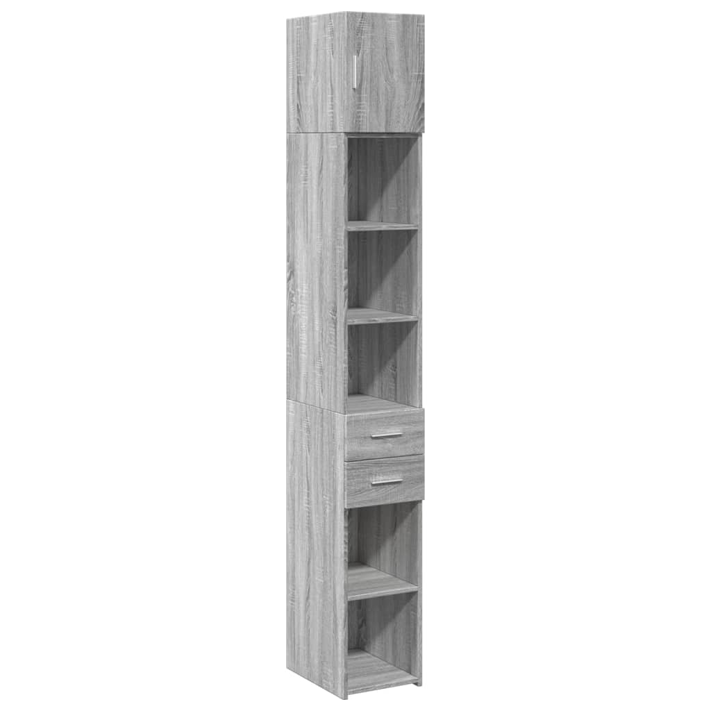 Tall cabinet narrow grey Sonoma 30x42.5x225 cm wood material