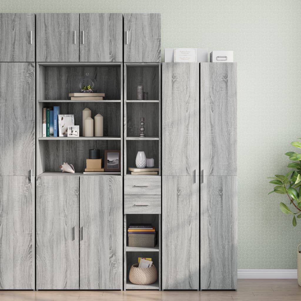 Tall cabinet narrow grey Sonoma 30x42.5x225 cm wood material