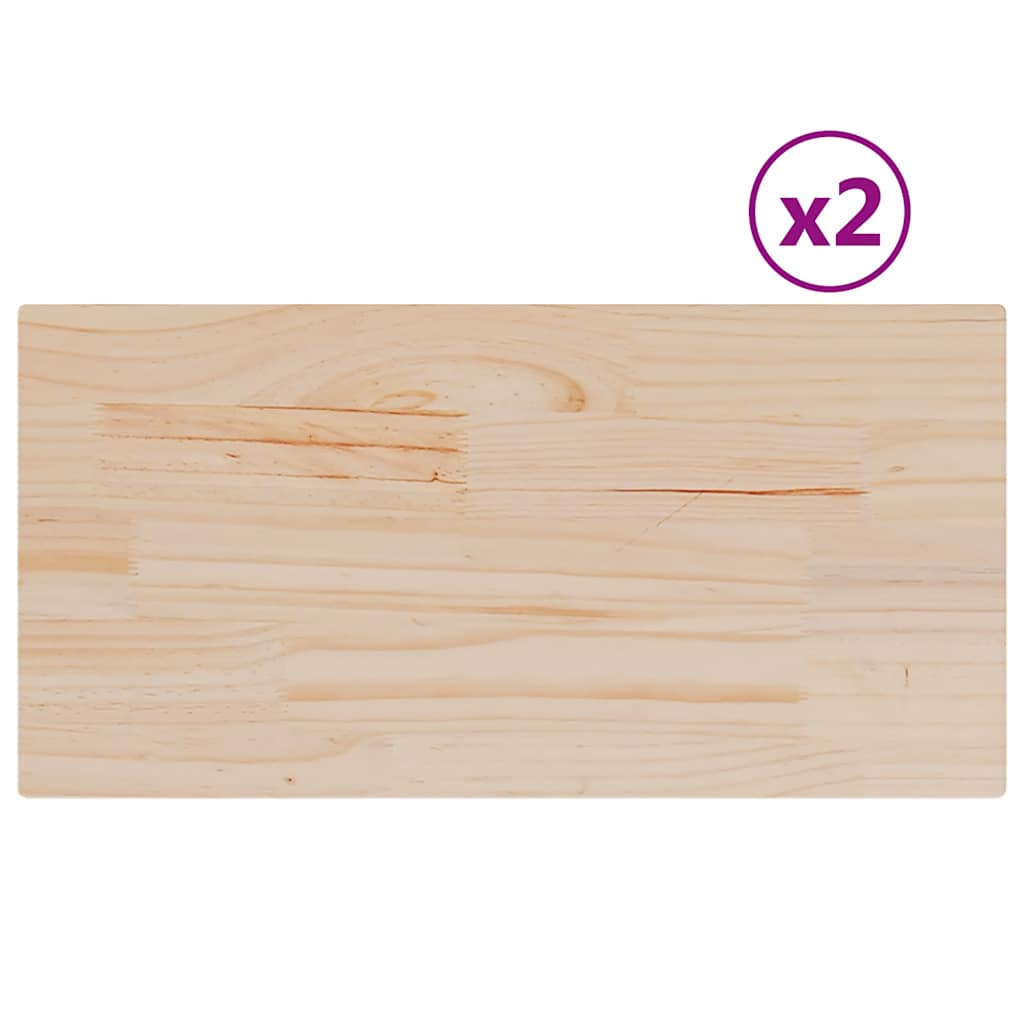 Tischplatten 2 Stk. 60x30x2,5 cm Rechteckig Massivholz Kiefer
