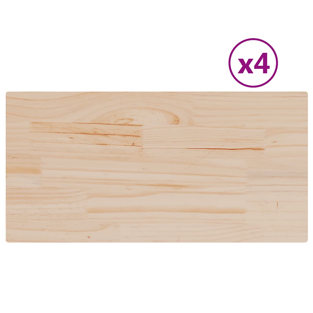 Tischplatten 4 Stk. 90x45x2,5 cm Rechteckig Massivholz Kiefer