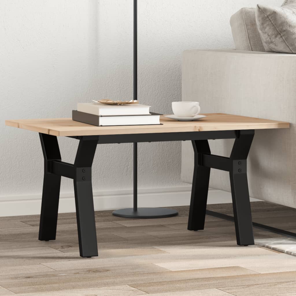 Couchtisch Y-Gestell 80x50x40cm Massivholz Kiefer und Stahl