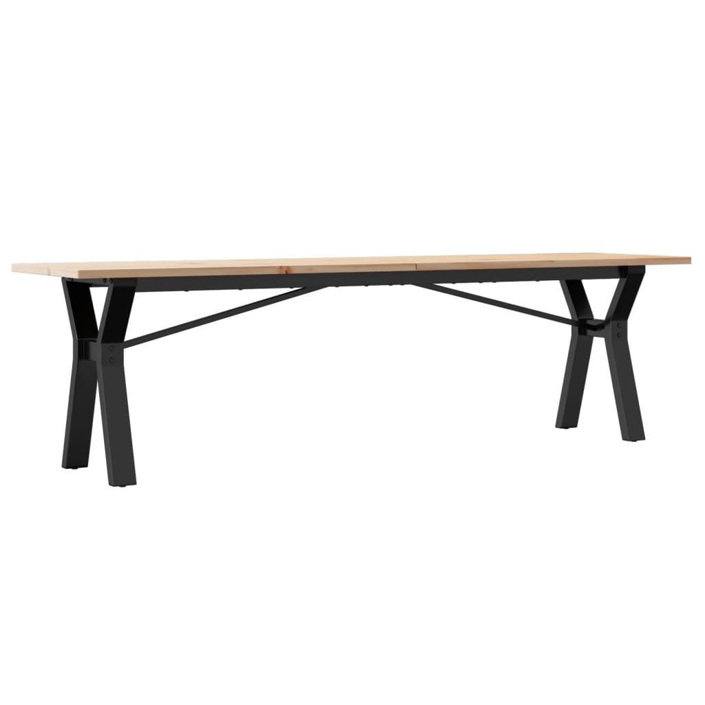 Couchtisch Y-Gestell 160x40x45 cm Massivholz Kiefer & Stahl