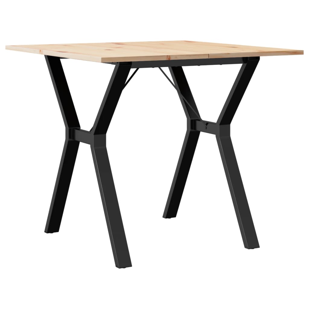Esstisch Y-Gestell 80x80x75 cm Massivholz Kiefer und Stahl