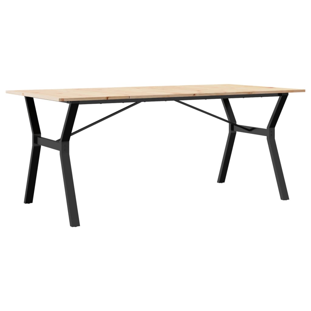 Esstisch Y-Gestell 180x90x75 cm Massivholz Kiefer und Stahl