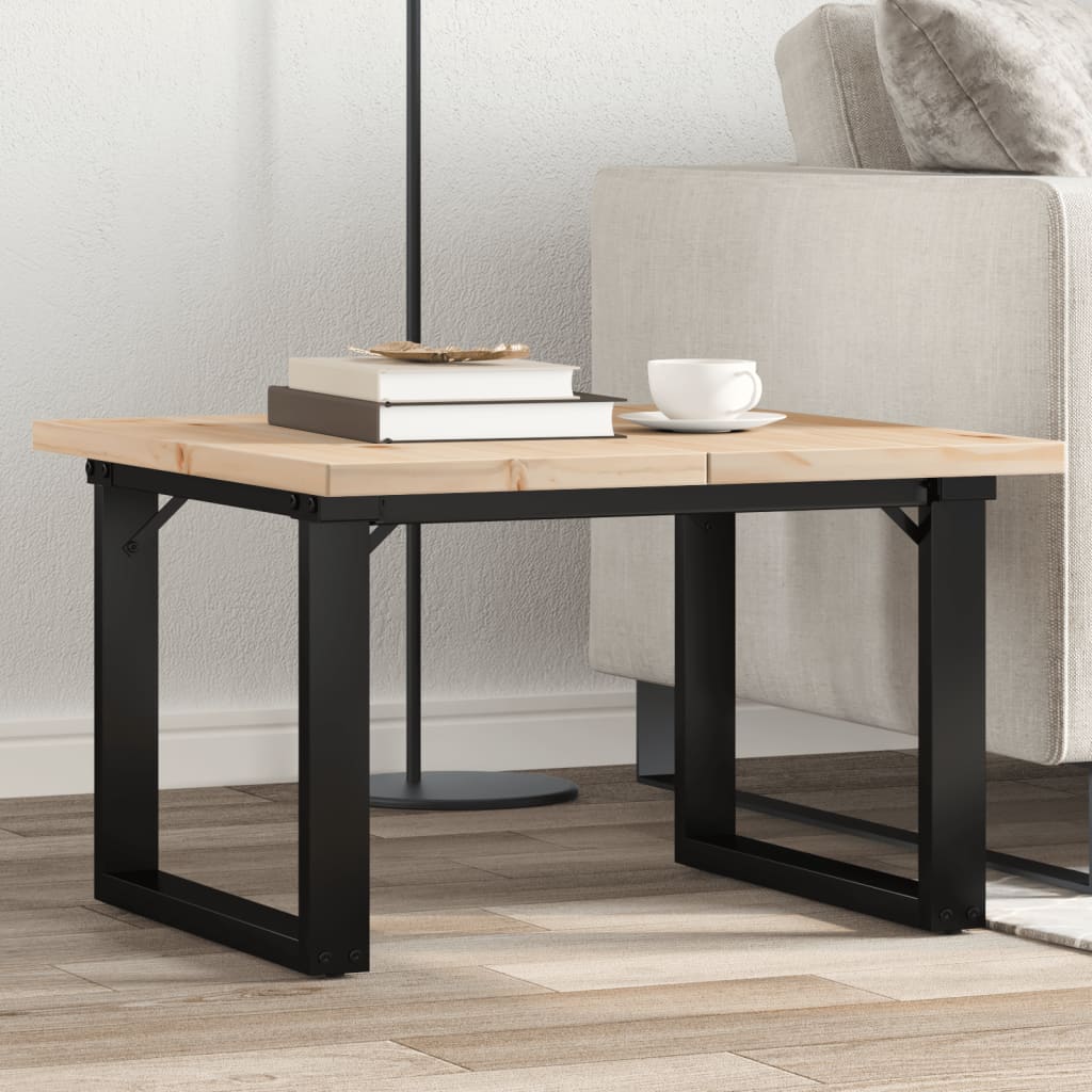 Couchtisch O-Gestell 70x70x40,5cm Massivholz Kiefer & Stahl