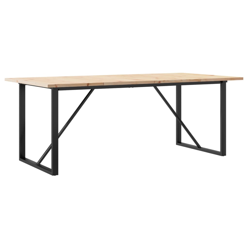 Esstisch O-Gestell 200x100x75,5cm Massivholz Kiefer & Stahl