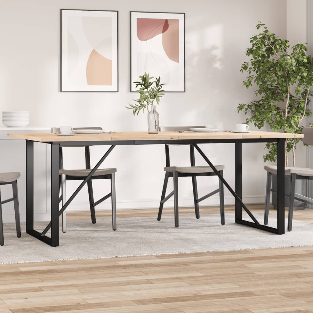 Esstisch O-Gestell 200x100x75,5cm Massivholz Kiefer & Stahl