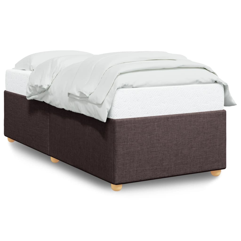 Bettgestell ohne Matratze Dunkelbraun 90x190 cm Stoff
