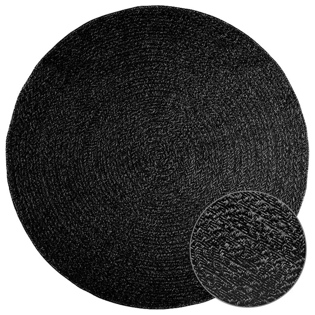 Carpet ZIZUR Anthracite Ø 160 cm Jute Look Indoor and Outdoor