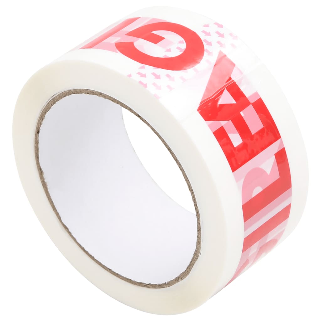 Paketklebeband 72 Stk. FRAGILE Aufdruck Weiß 48 mm x 66 m