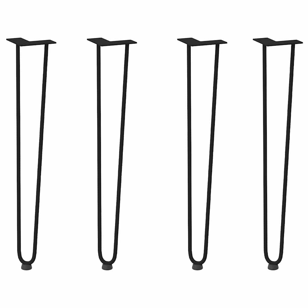 Hairpin legs for console tables, 4 pieces, black, 72 cm, solid steel