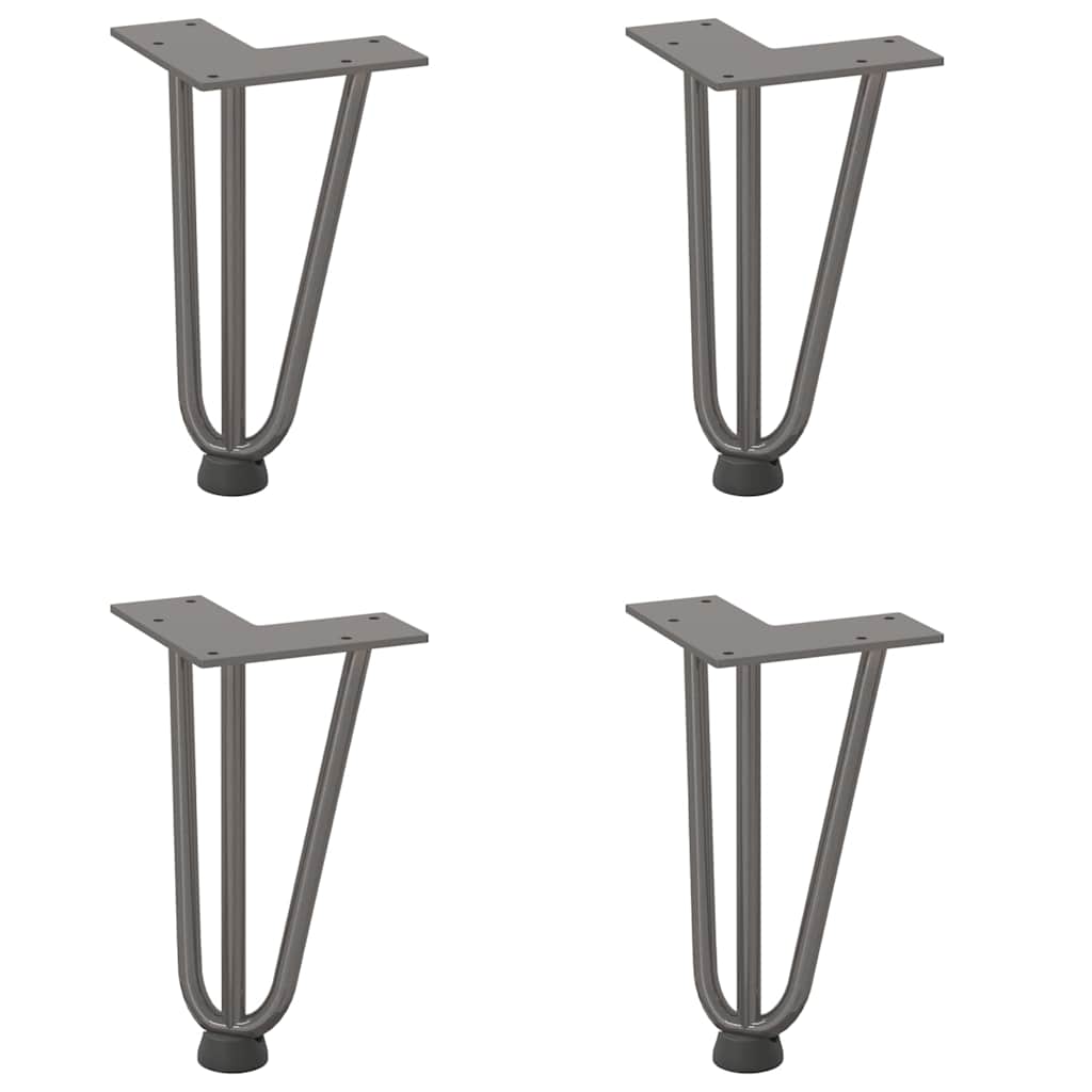 Hairpin legs for coffee table 4 pcs. Natural steel 20 cm solid steel