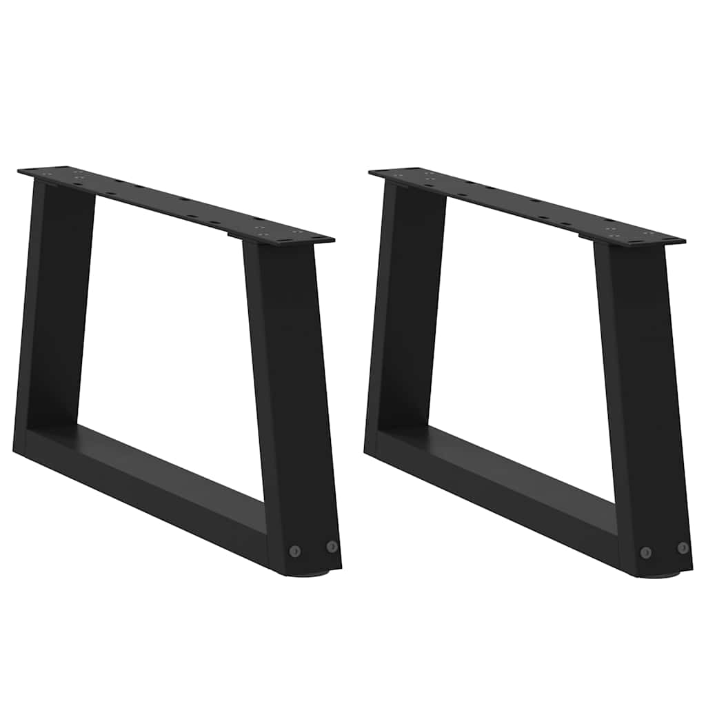 Coffee table legs V-shape 2 pieces black 60x(30-31.3) cm steel