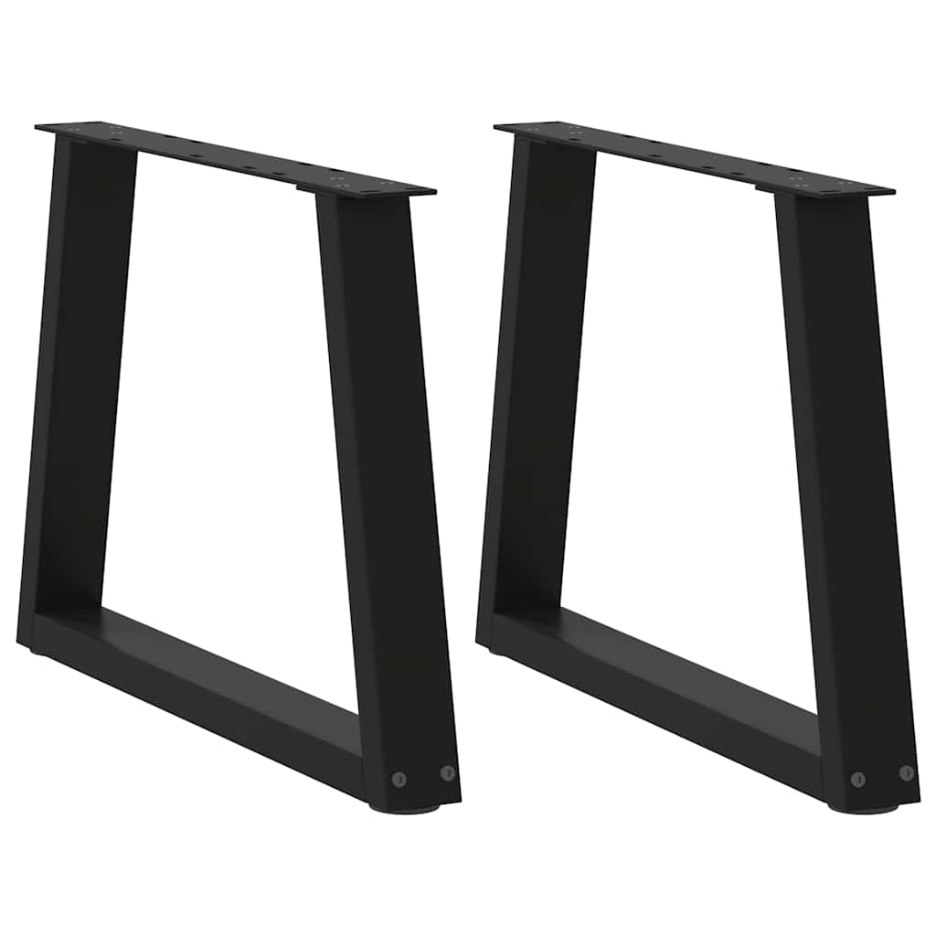 Coffee table legs V-shape 2 pieces black 60x(42-43.3) cm steel