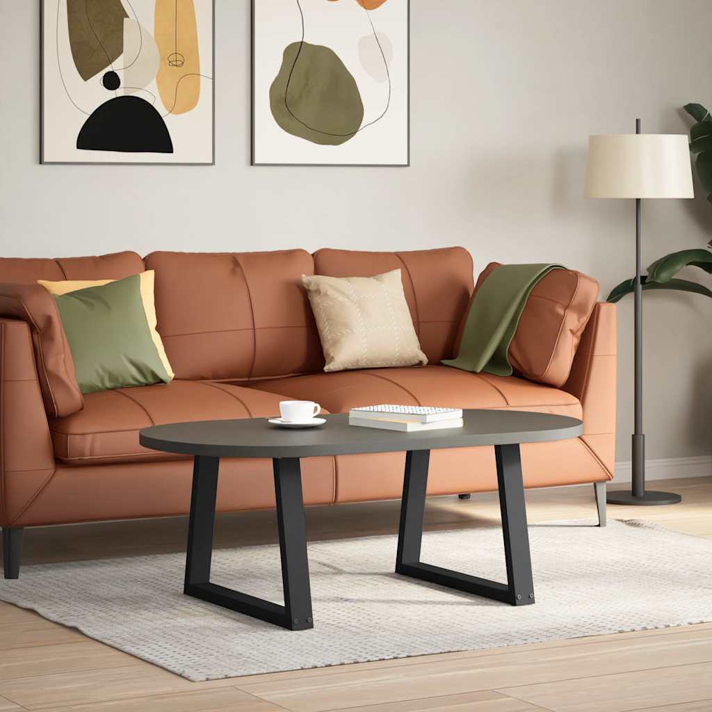 Coffee table legs V-shape 2 pieces black 60x(42-43.3) cm steel