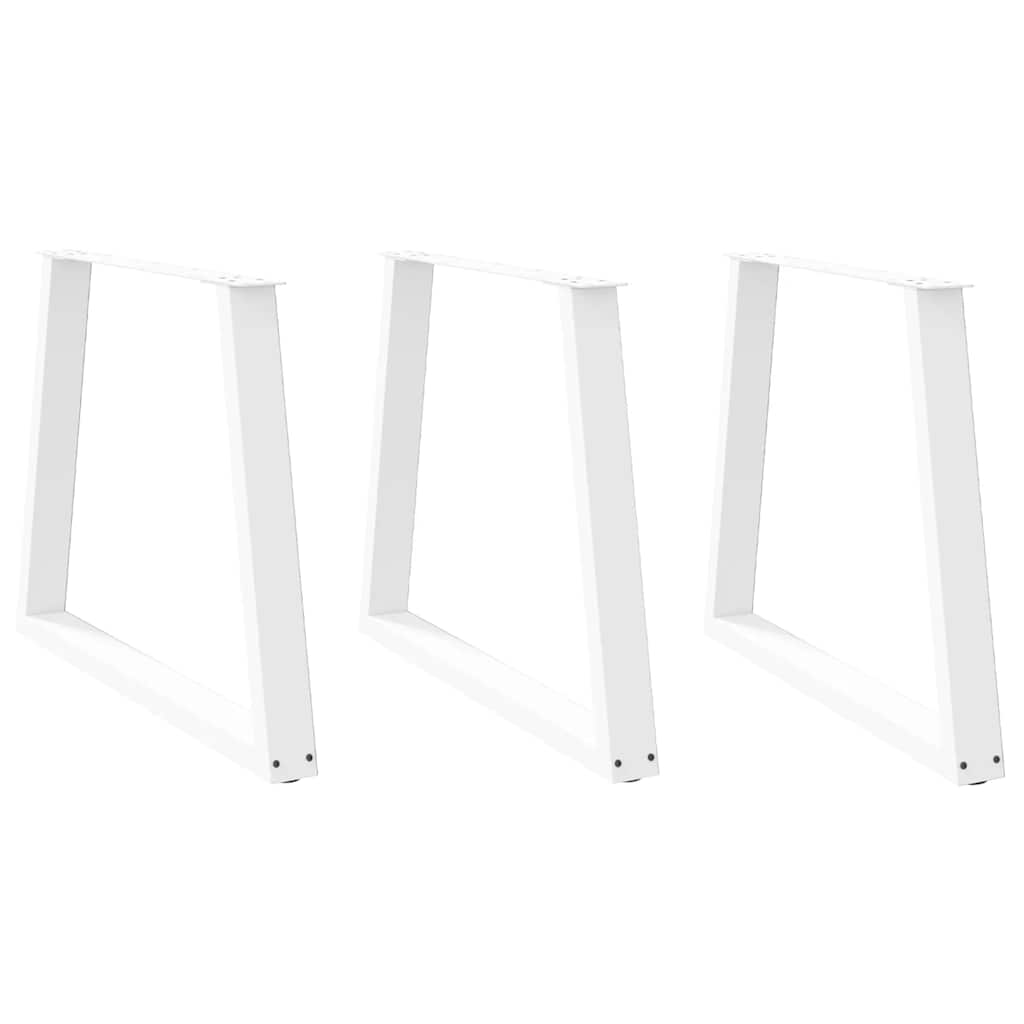 Dining Table Legs V-Shape 3 Pieces White 80x(72-73.3) cm Steel