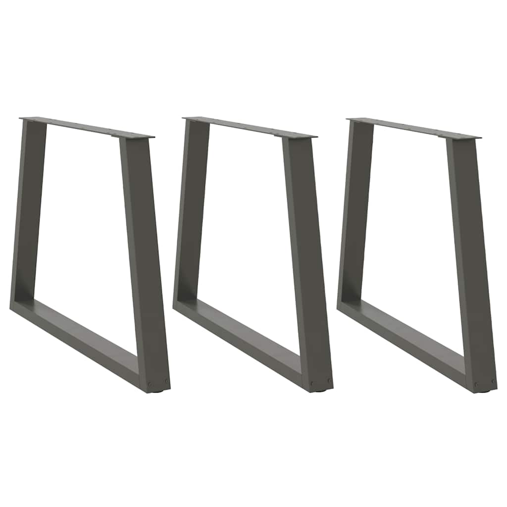 Dining Table Legs V-Shape 3 Pieces Anthracite 90x(72-73.3) cm Steel