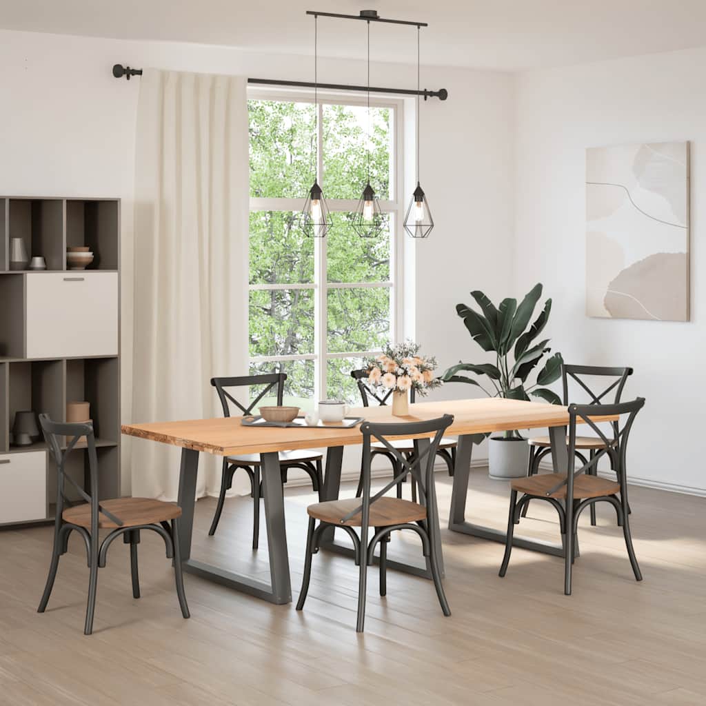 Dining Table Legs V-Shape 3 Pieces Anthracite 90x(72-73.3) cm Steel