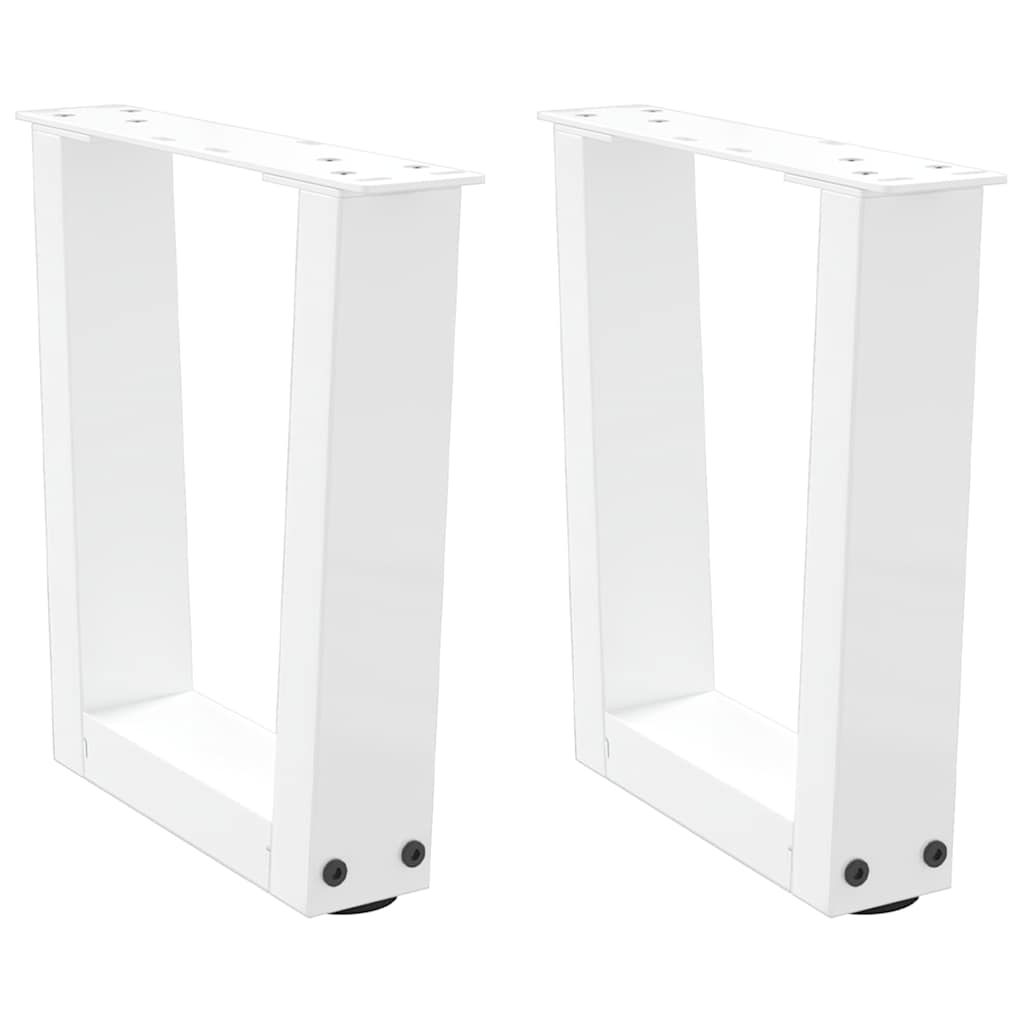 Coffee table legs V-shape 2 pieces white 40x(30-31.3) cm steel