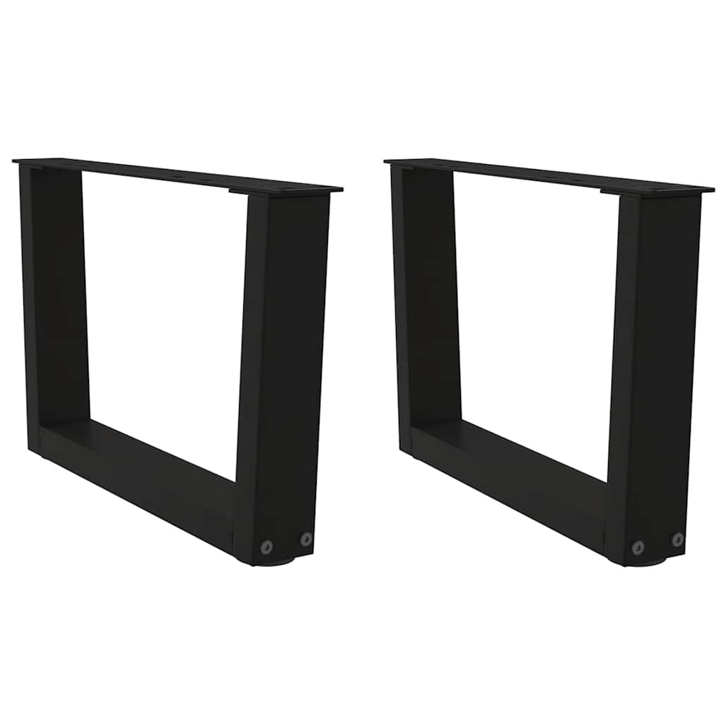 Coffee table legs V-shape 2 pieces black 60x(30-31.3) cm steel