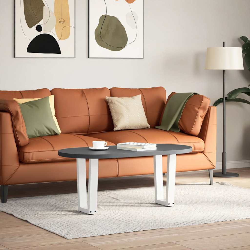 Coffee table legs V-shape 2 pieces white 38x(42-43.3) cm steel