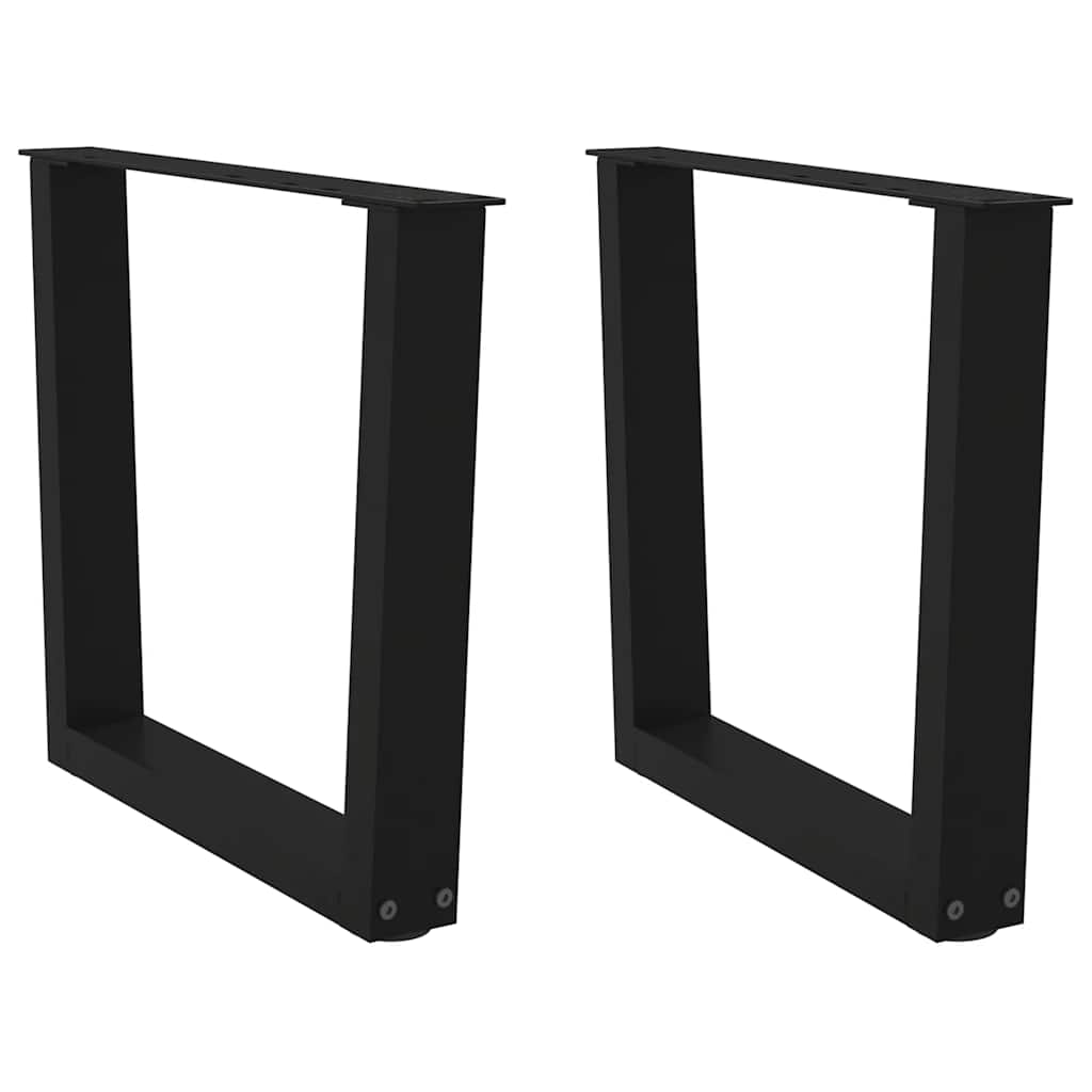 Coffee table legs V-shape 2 pieces black 50x(42-43.3) cm steel