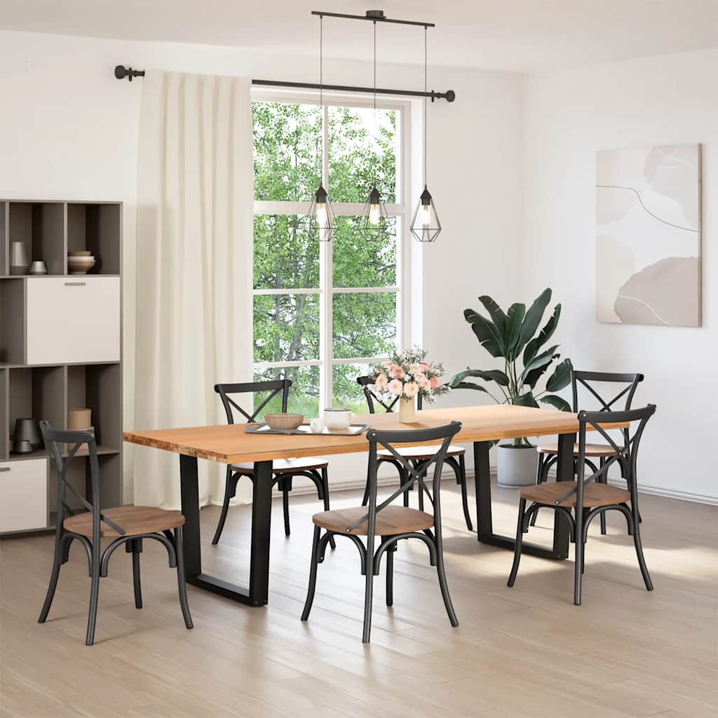 Dining Table Legs V-Shape 2 Pieces Black 90x(72-73.3) cm Steel