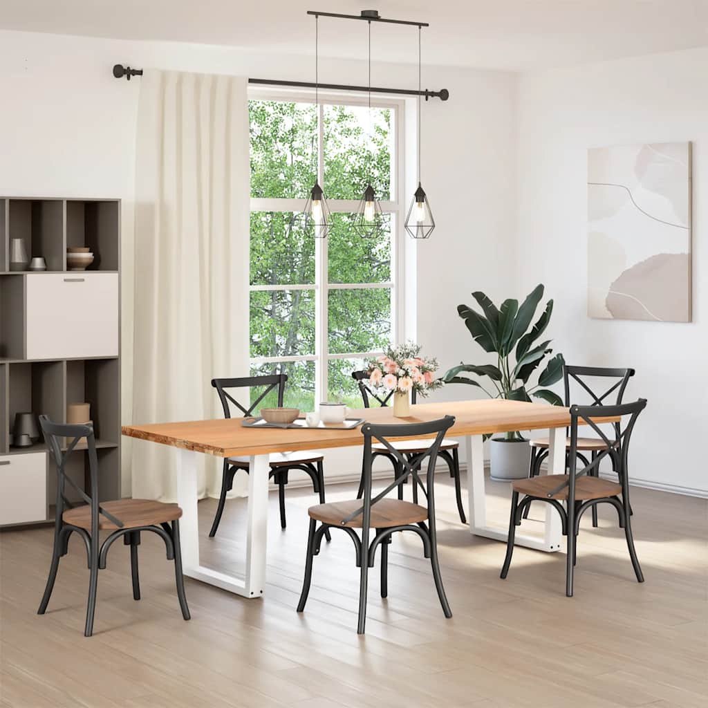 Dining table legs V-shape 2 pieces white 90x(72-73.3) cm steel