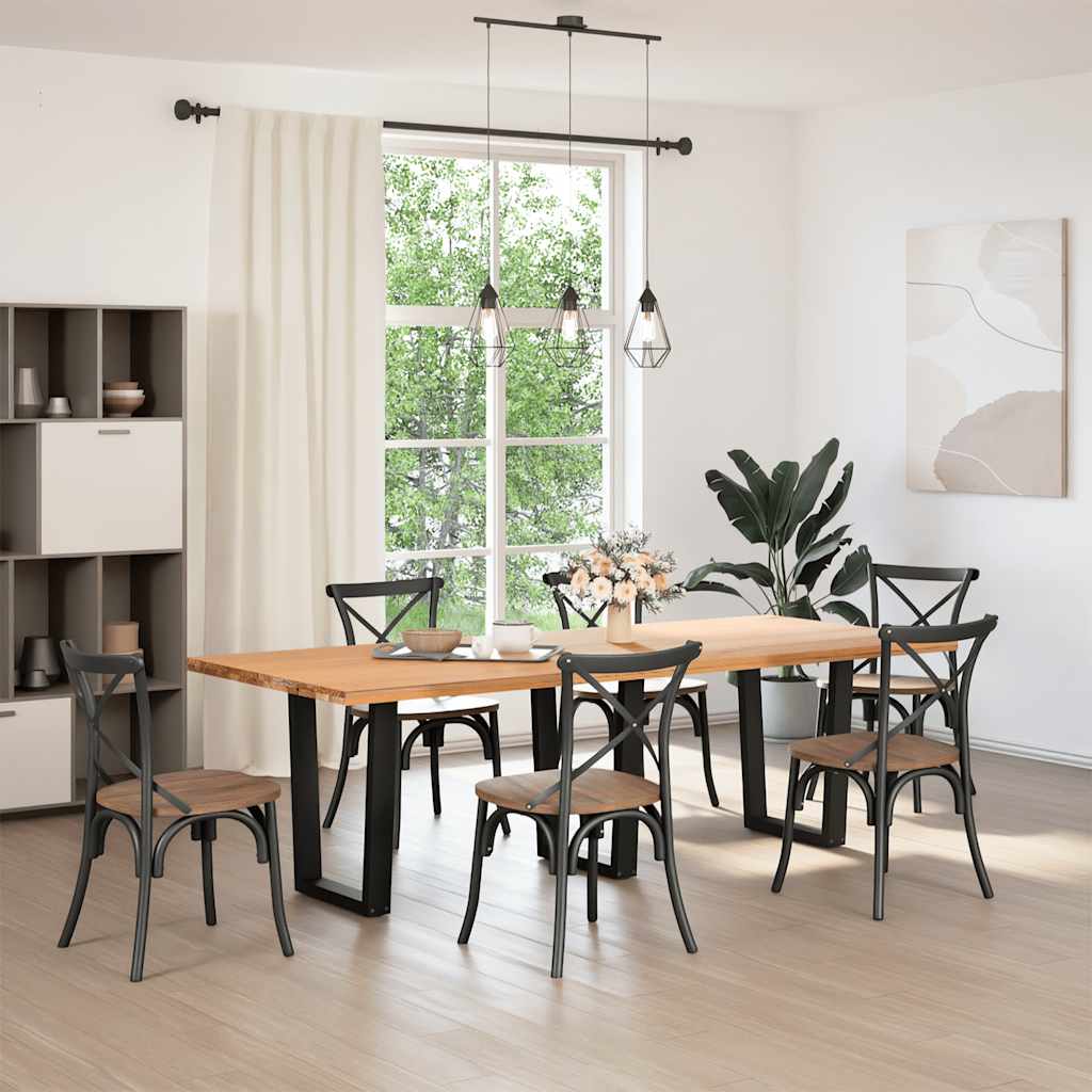 Dining Table Legs V-Shape 3 Pieces Black 70x(72-73.3) cm Steel