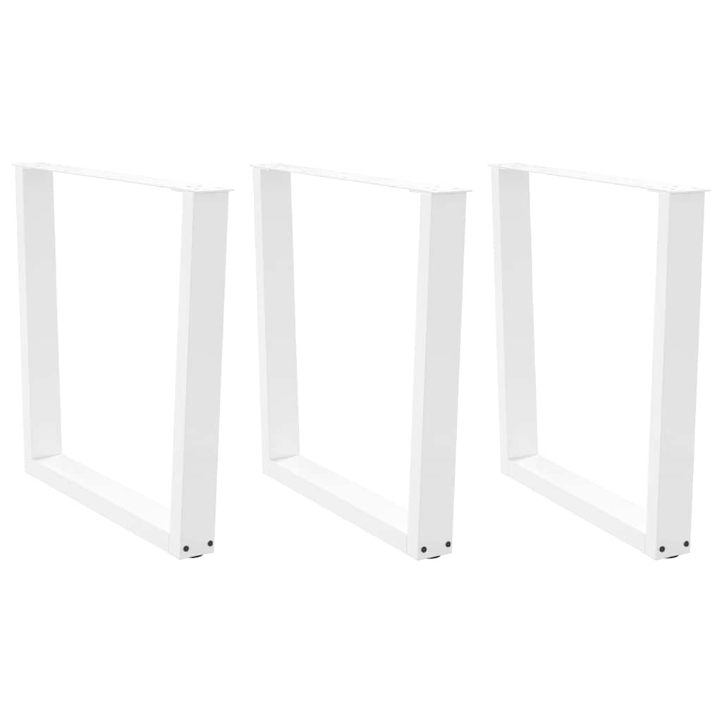 Dining Table Legs V-Shape 3 Pieces White 80x(72-73.3) cm Steel