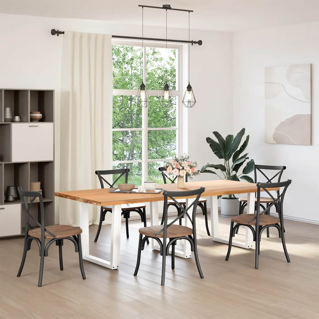 Dining Table Legs V-Shape 3 Pieces White 80x(72-73.3) cm Steel