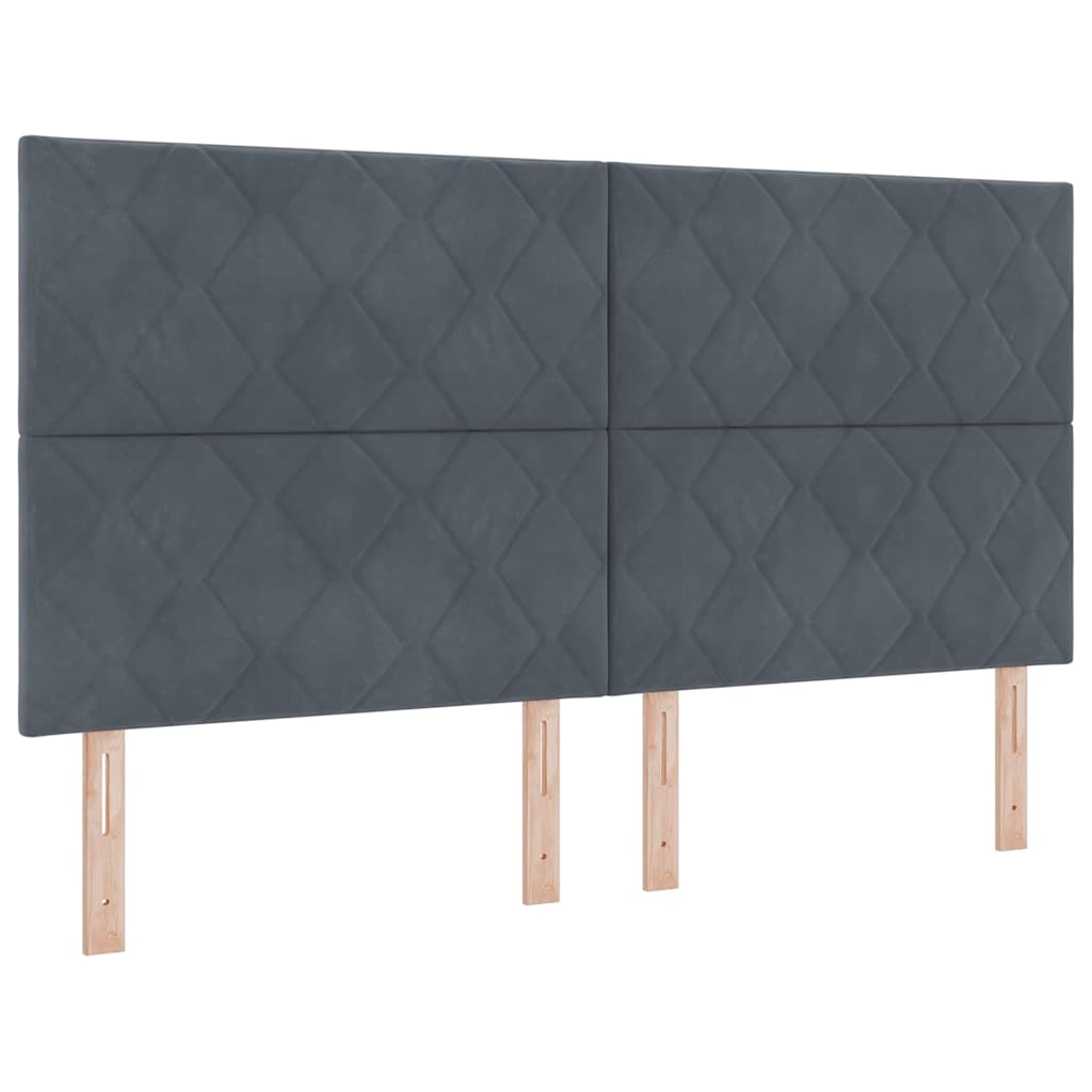 LED Kopfteil mit LED -Streifenleuchten Dunkelgrau 180 cm Samt