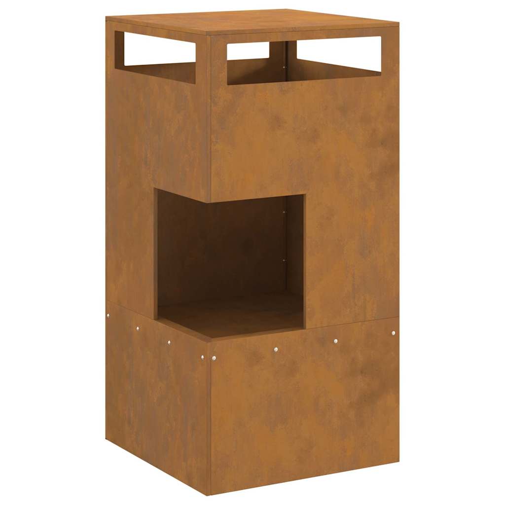 Feuerplatz Braun 50 x 50 x 100 cm Witterungsbeständiger Stahl