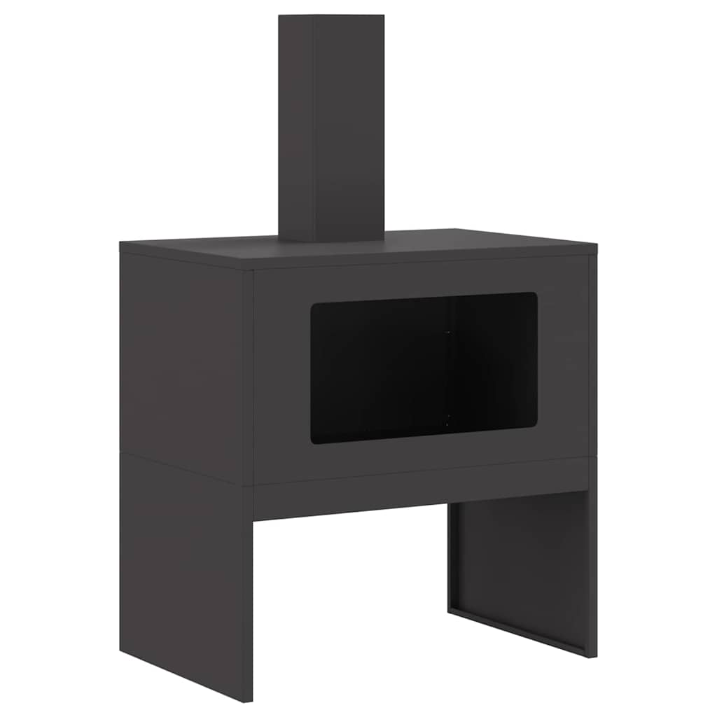 Feuerplatz Schwarz 60 x 40 x 96 cm Kaltgewalzter Stahl
