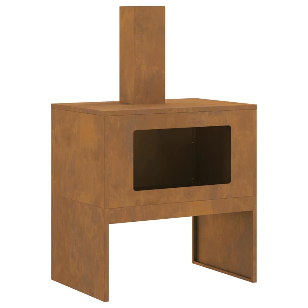Feuerplatz Braun 60 x 40 x 96 cm Witterungsbeständiger Stahl