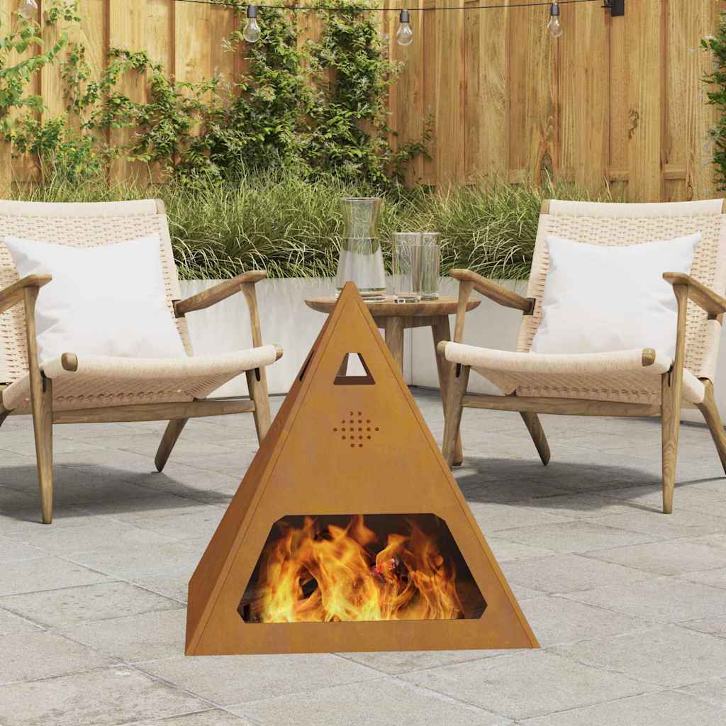 Feuerplatz Braun 50 x 50 x 51 cm Witterungsbeständiger Stahl