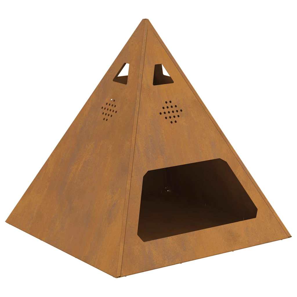 Feuerplatz Braun 50 x 50 x 51 cm Witterungsbeständiger Stahl