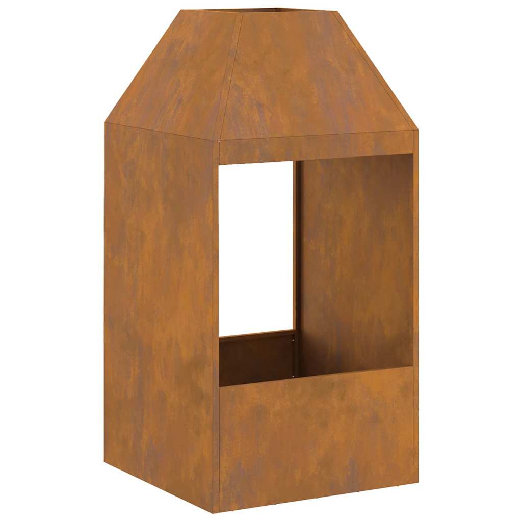 Feuerplatz Braun 50 x 50 x 100 cm Witterungsbeständiger Stahl