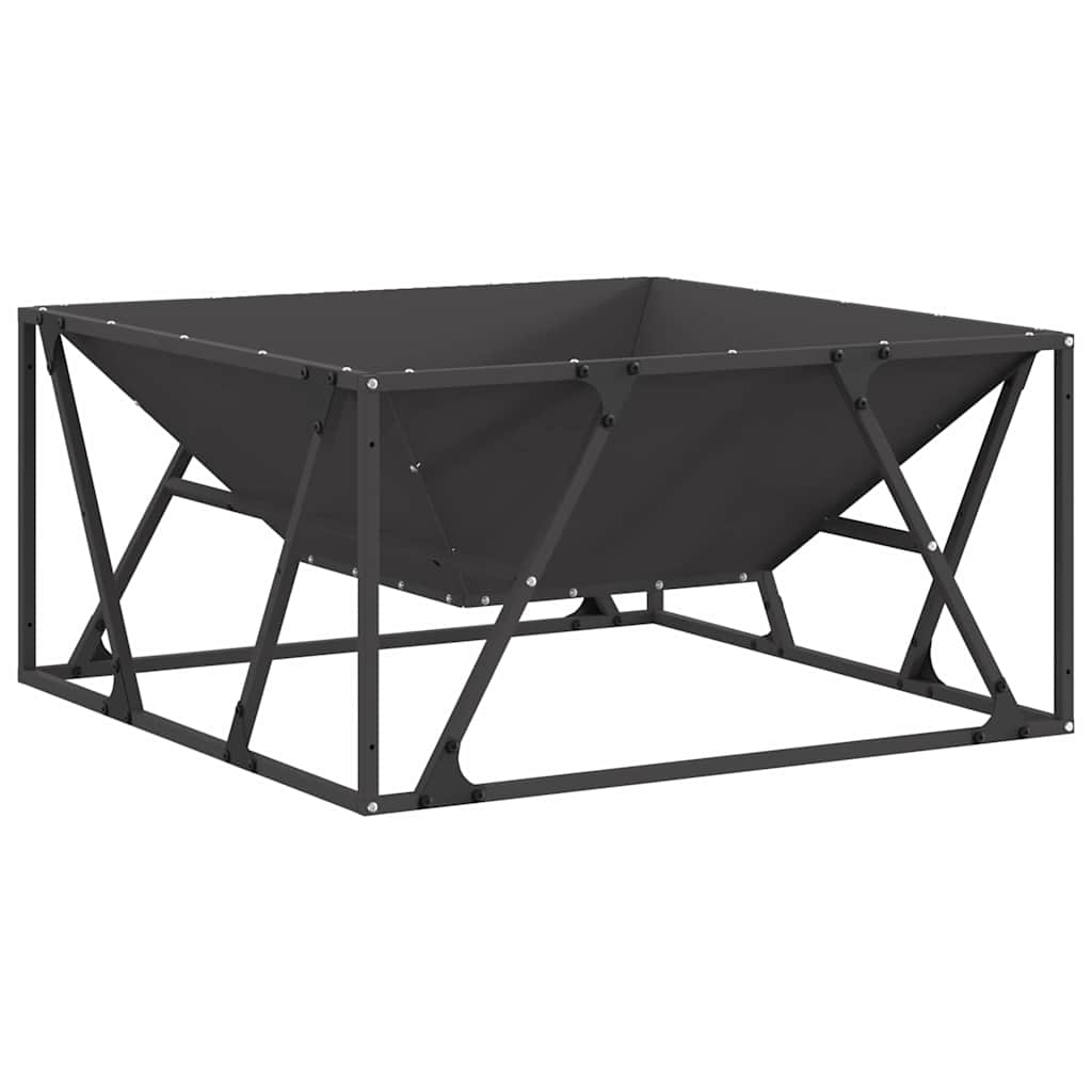 Feuerplatz Schwarz 80 x 80 x 40 cm Kaltgewalzter Stahl