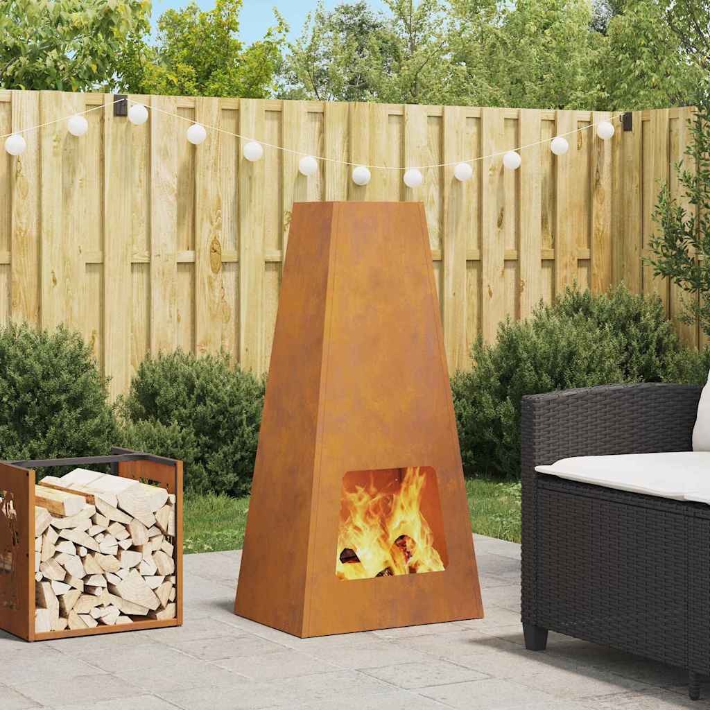 Feuerplatz Braun 50 x 35 x 100 cm Witterungsbeständiger Stahl