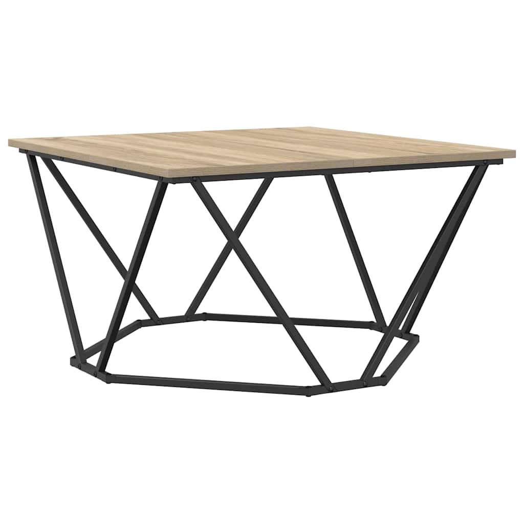 Couchtisch Sonoma Eiche 80 x 80 x 45 cm Ingenieurholz und Stahl