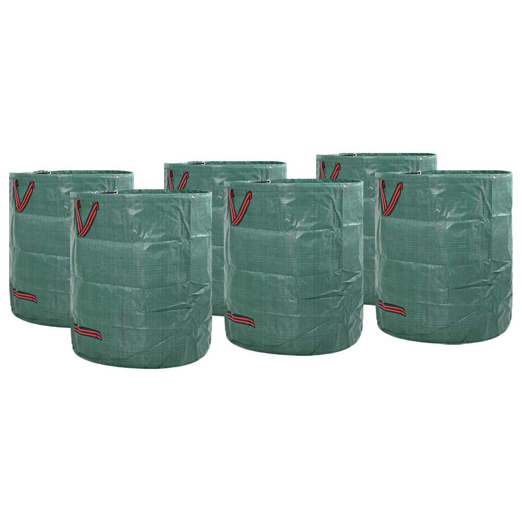 Gartenabfall Taschen mit Griffen - 12 Stück, faltbar, rund, grün, 272 L
