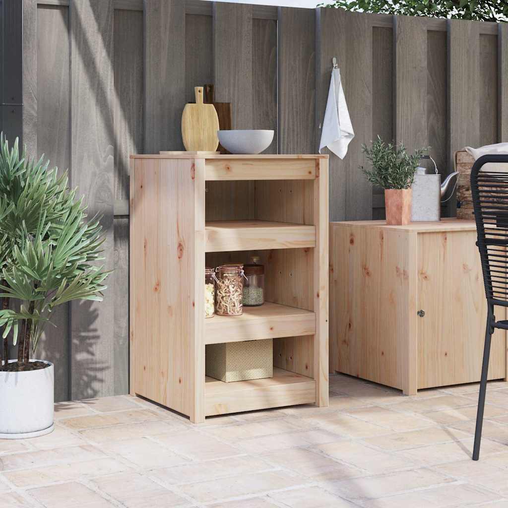 Küchenschrank mit Regal Braun 55 x 55 x 92 cm Massivholz Kiefer
